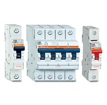 MCB & Isolator with blue and red switches